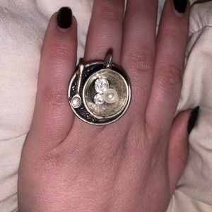 Silver Teacup Ring Fashion Jewelry Size 7